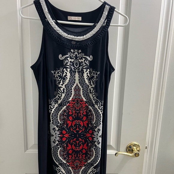 established 1962 Dresses & Skirts - DB Established 1962 Sleeveless Dress embellished neckline Unique patterns size M